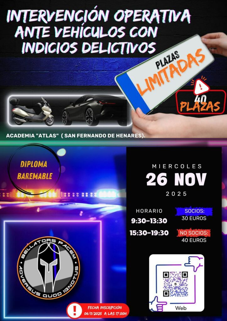 Intervención vehículos - indicios delictivos - curso noviembre 2025